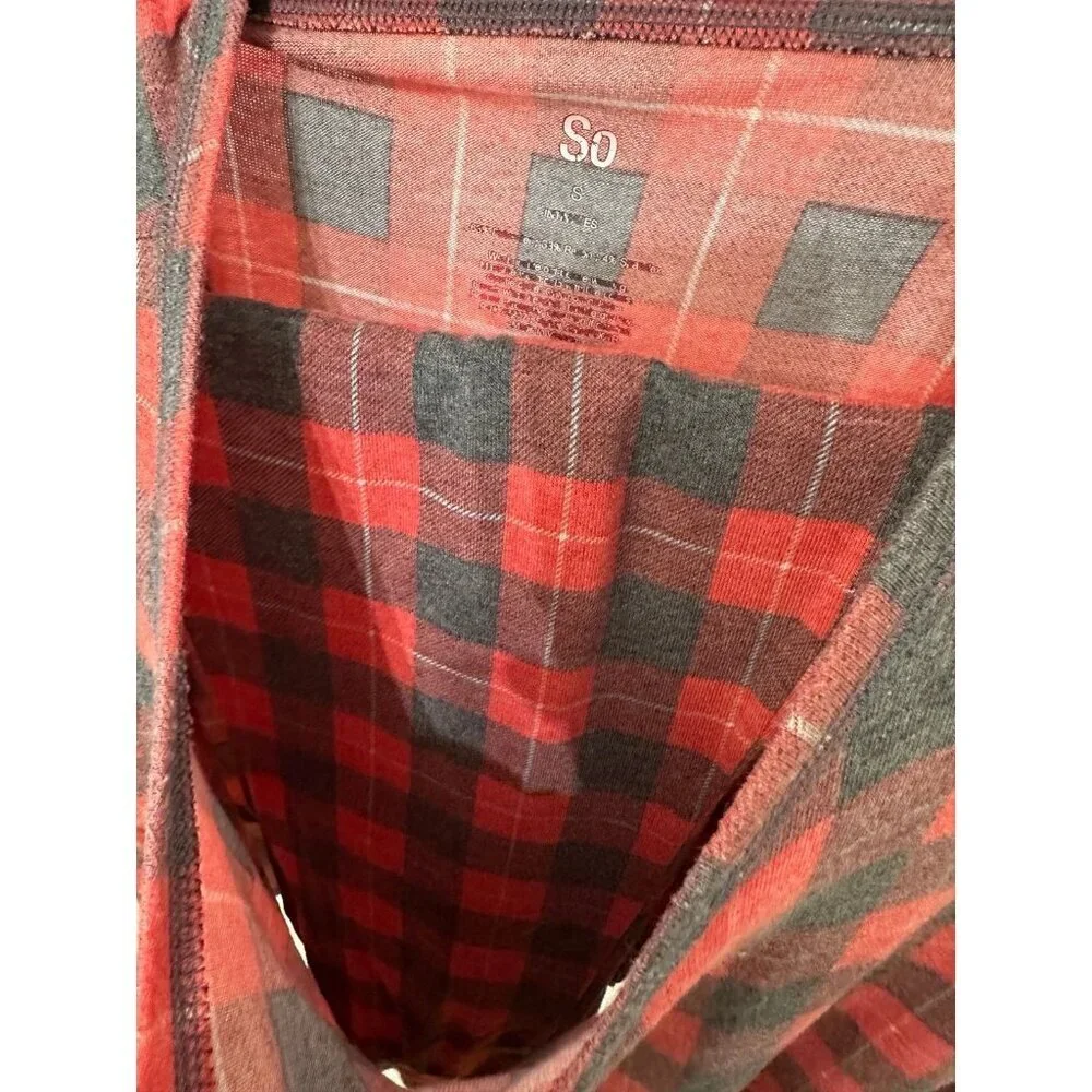 SO women’s size small intimates plaid shirt & pajama pants set - Picture 5 of 8